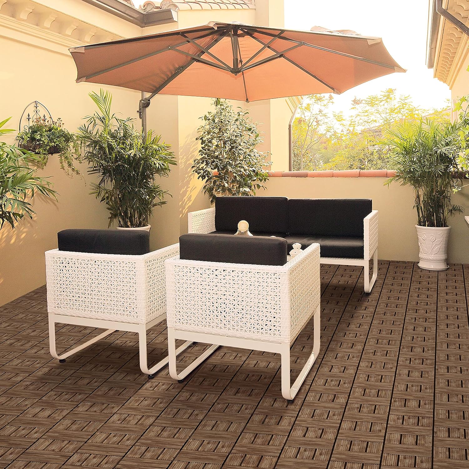 Yaheetech Piastrelle Esterno 30x30cm Legno ad Incastro - immagine 8