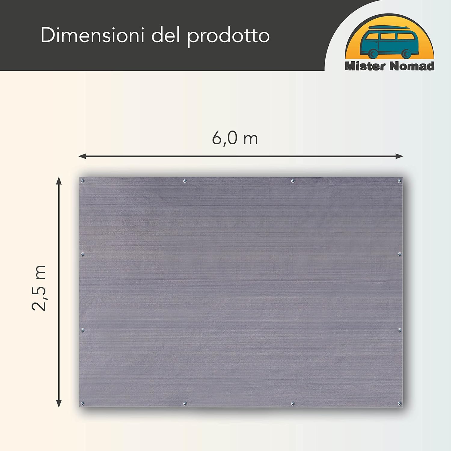 Mr Nomad Stuoia Campeggio 6,0m x 2,5m, Blu/Grigio - immagine 2
