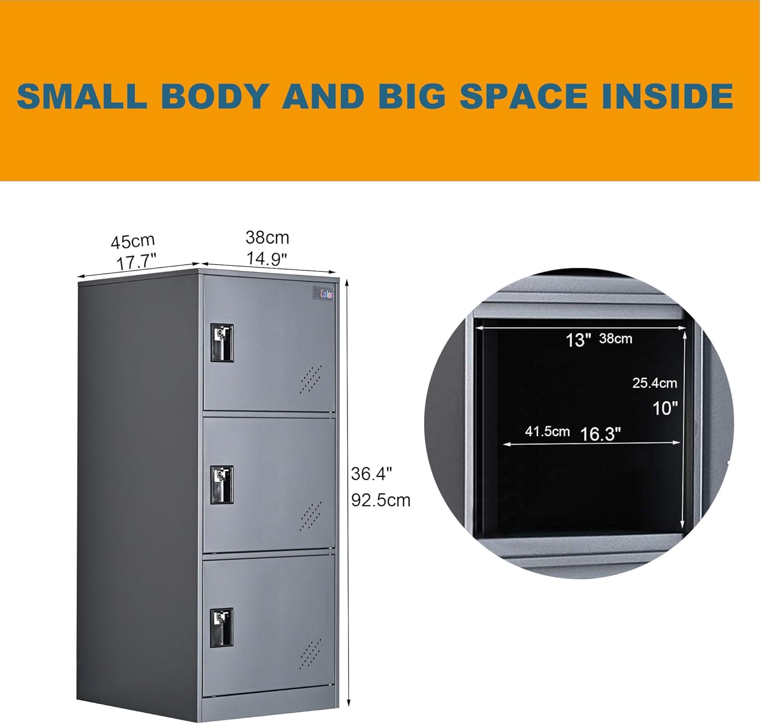 Mecolor Armadietto Verticale con Lucchetto - immagine 3