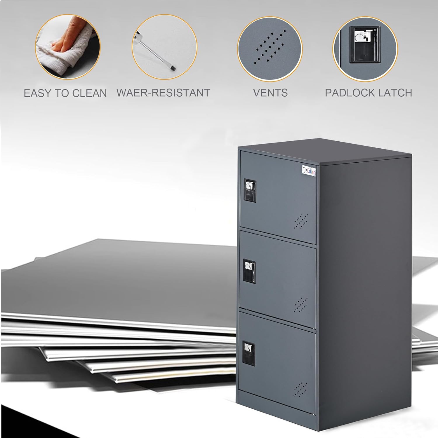 Mecolor Armadietto Verticale con Lucchetto - immagine 7