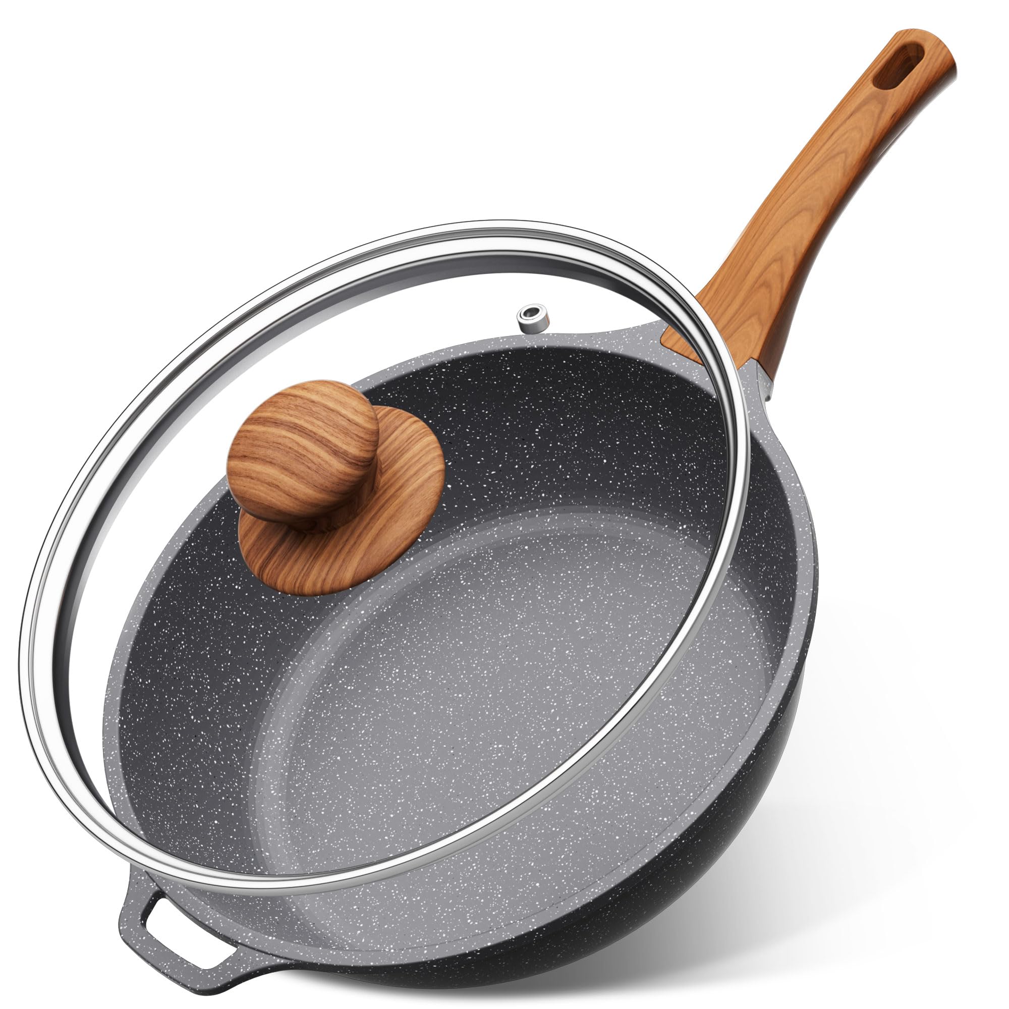 Yashe Padella Alta Antiaderente 30 cm con Coperchio