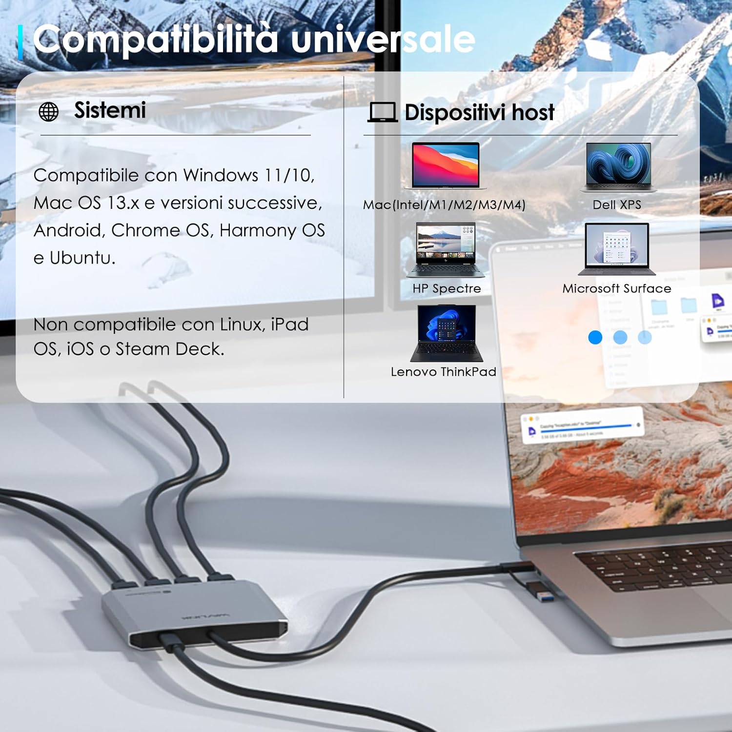 Wavlink Adattatore Quad Monitor per macOS M1/M2/M3/M4 - immagine 6