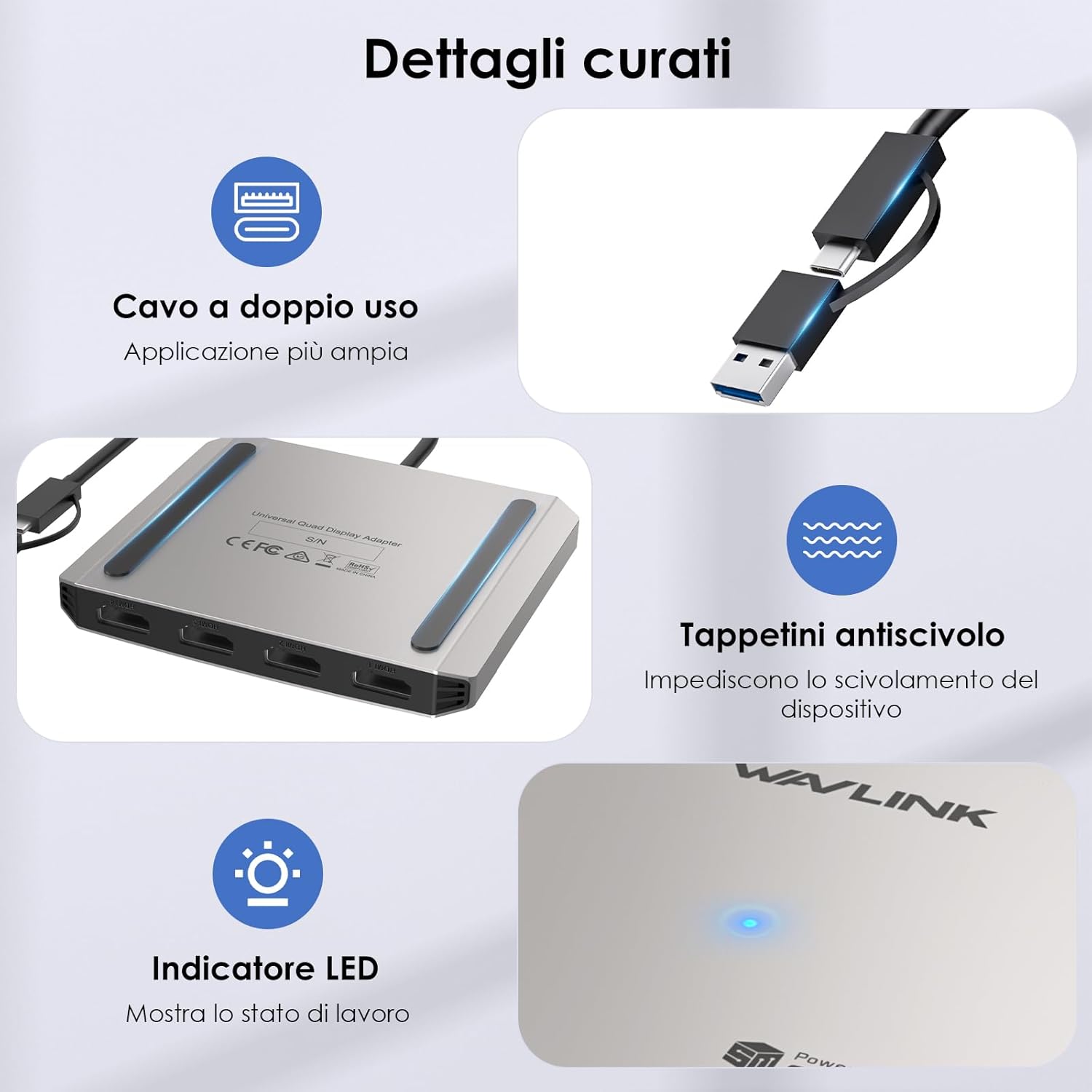 Wavlink Adattatore Quad Monitor per macOS M1/M2/M3/M4 - immagine 7