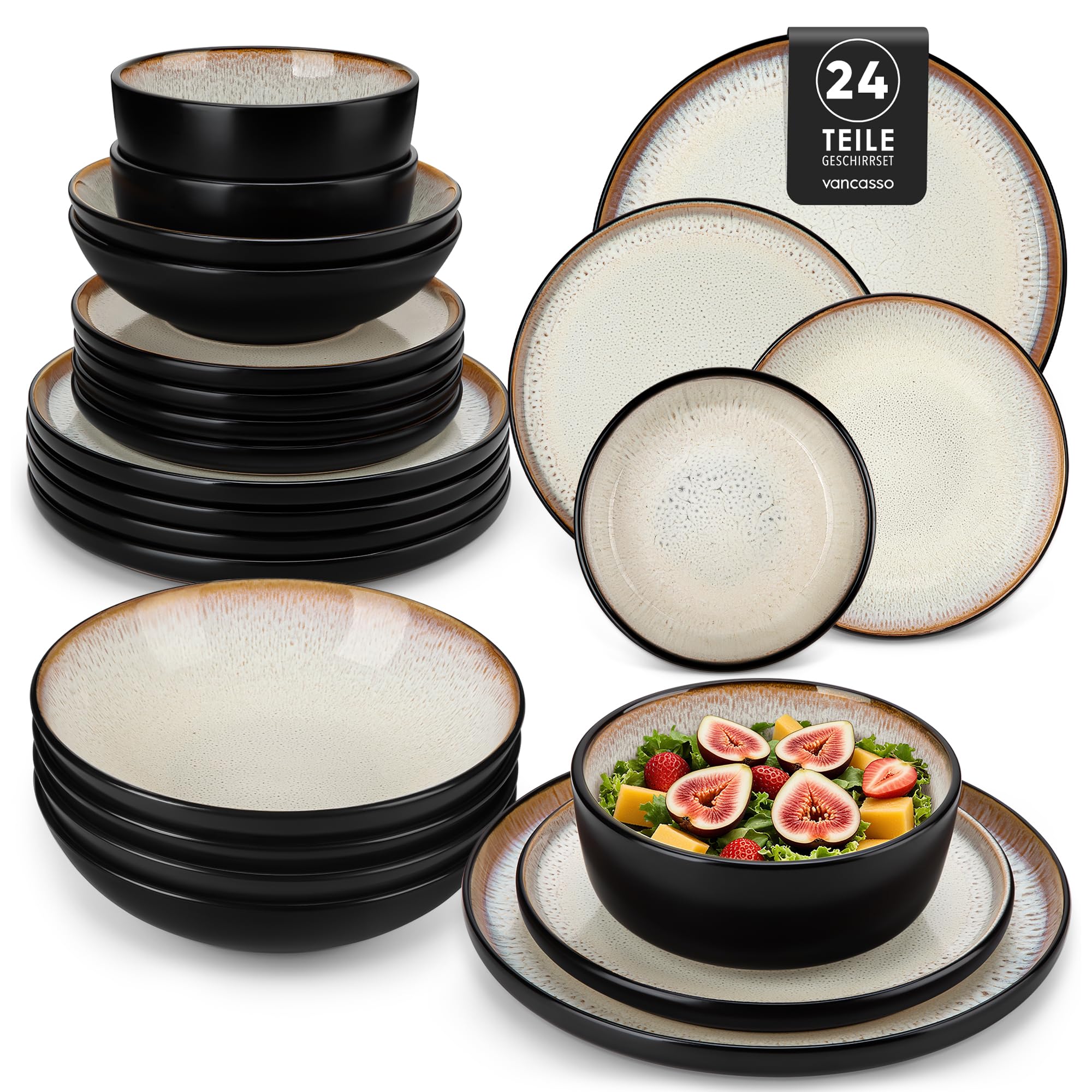 Vancasso AMBER Servizio Piatti 24 Pezzi per 6 Persone