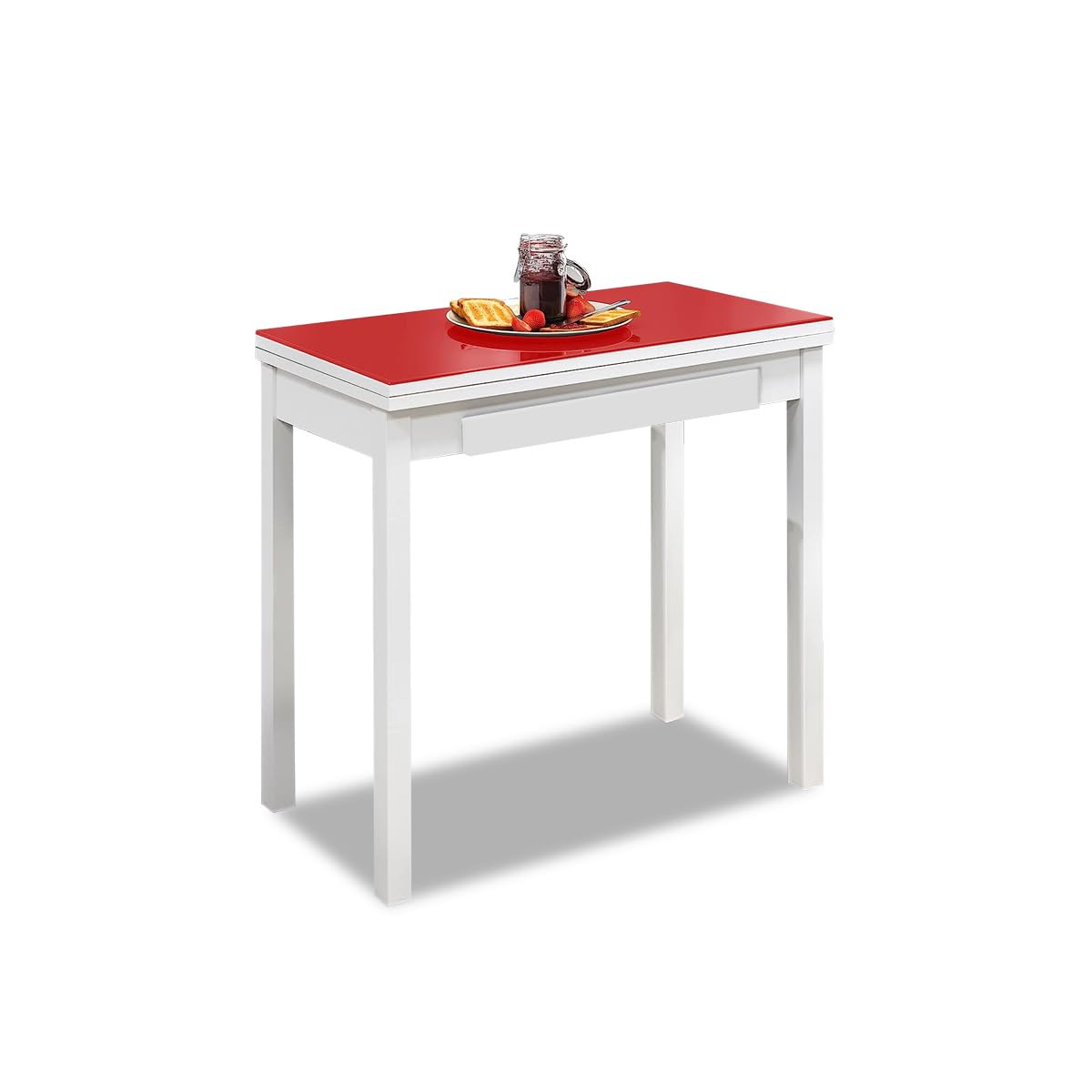 ASTIMESA MLBRO Tavolo da Cucina, Metallo, Rosso, 80x40cm
