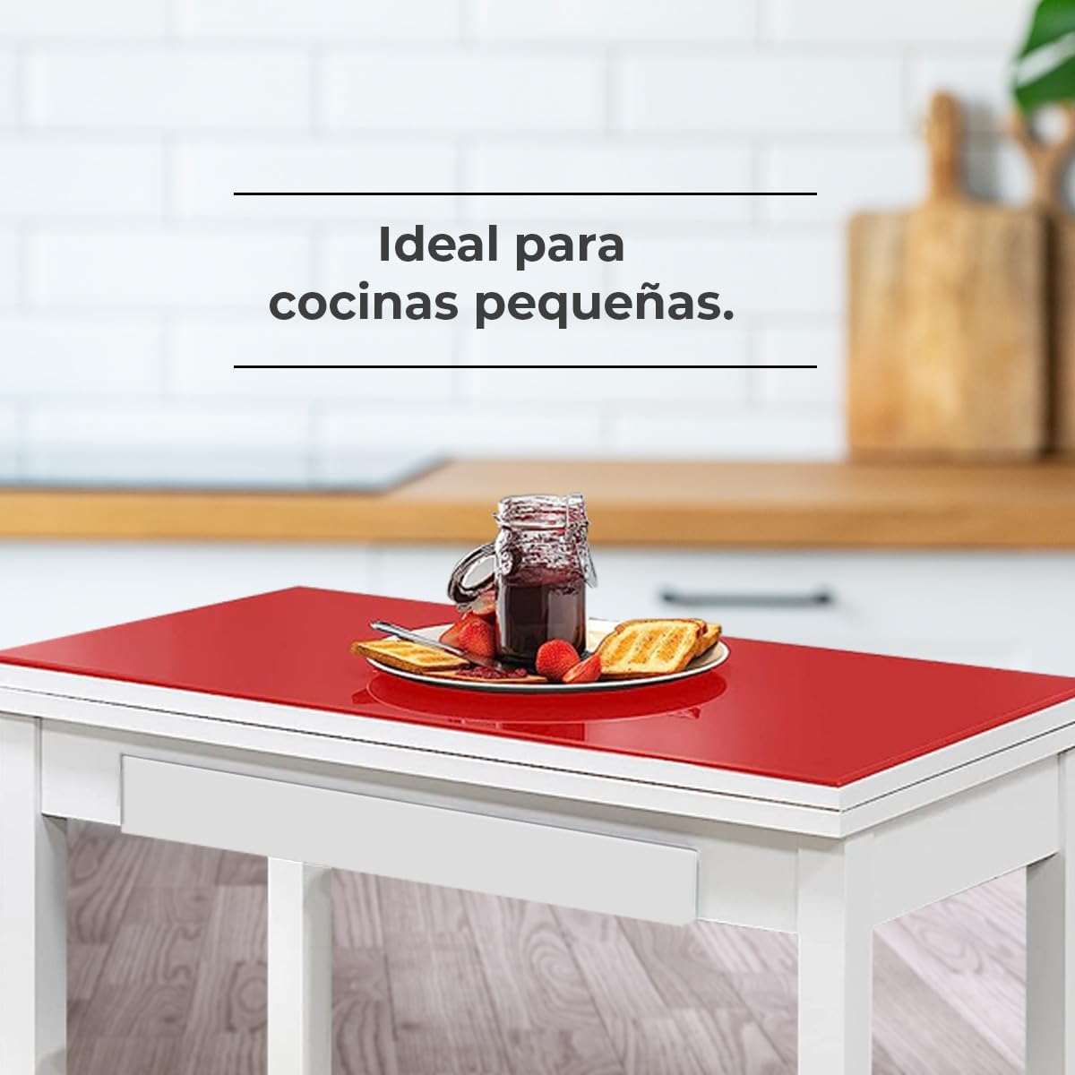 ASTIMESA MLBRO Tavolo da Cucina, Metallo, Rosso, 80x40cm - immagine 5