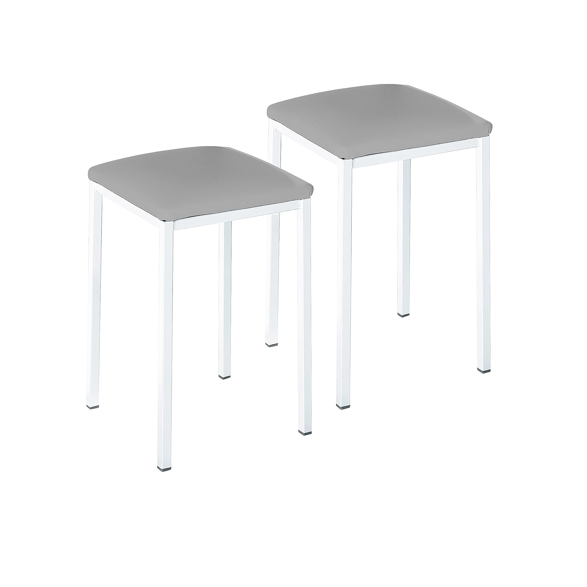 Astimesa Due Sgabelli da Cucina Ecopelle Grigio