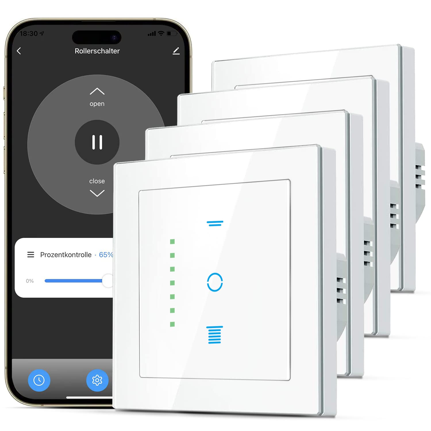 Interruttore Wi-Fi per Tapparelle con LED Controllabile - immagine 1