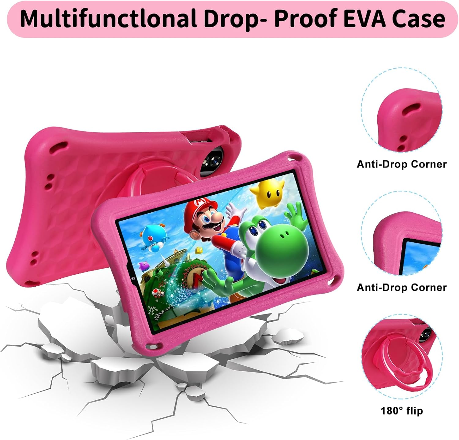 Tablet Bambini 9 Pollici Android 15 con Gemini AI, Rosa - immagine 6