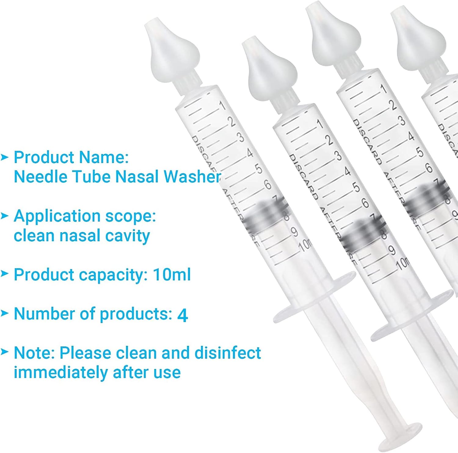 Irrigatore Nasale con Siringa e Punta Silicone (4 pezzi) - immagine 4