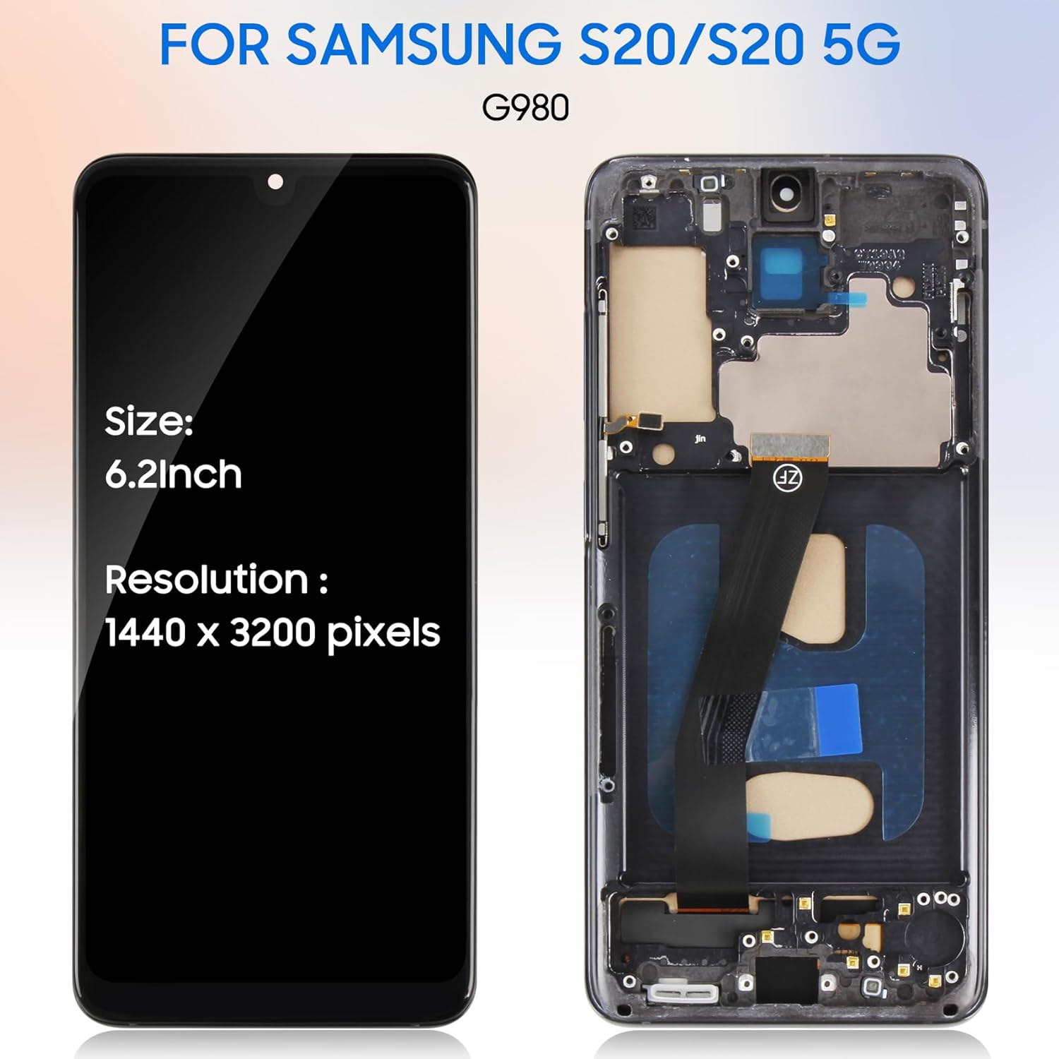 Schermo LCD OLED di Ricambio per Samsung Galaxy S20 5G - immagine 7