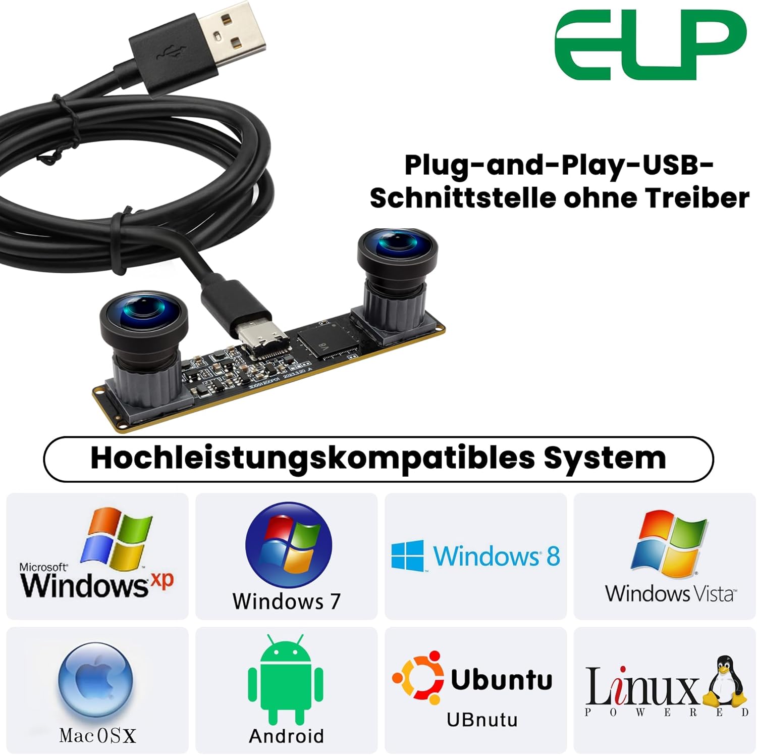 Global Shutter USB Camera Module Dual Lens 3D Stereo - immagine 6