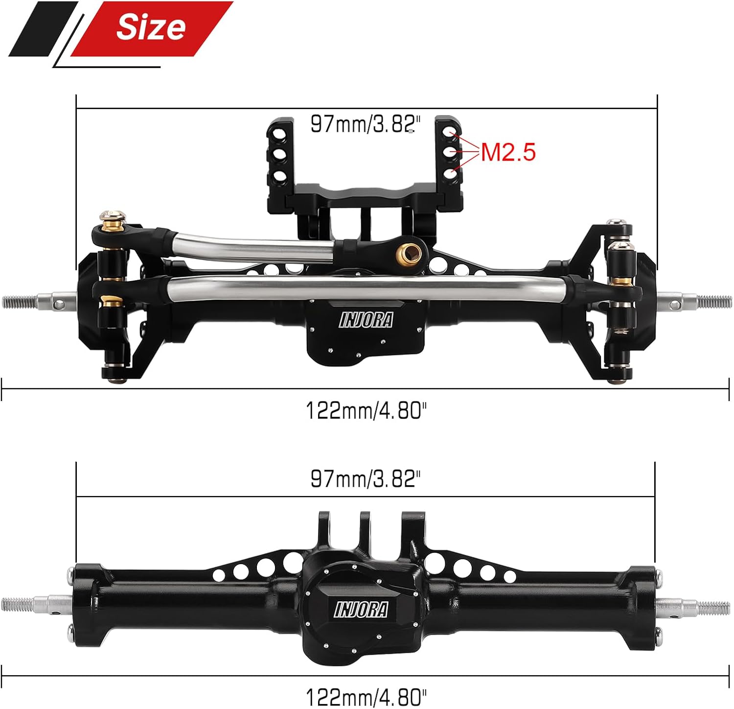 INJORA - Assi Alluminio +4mm per RC 1/18 TRX4M - immagine 6