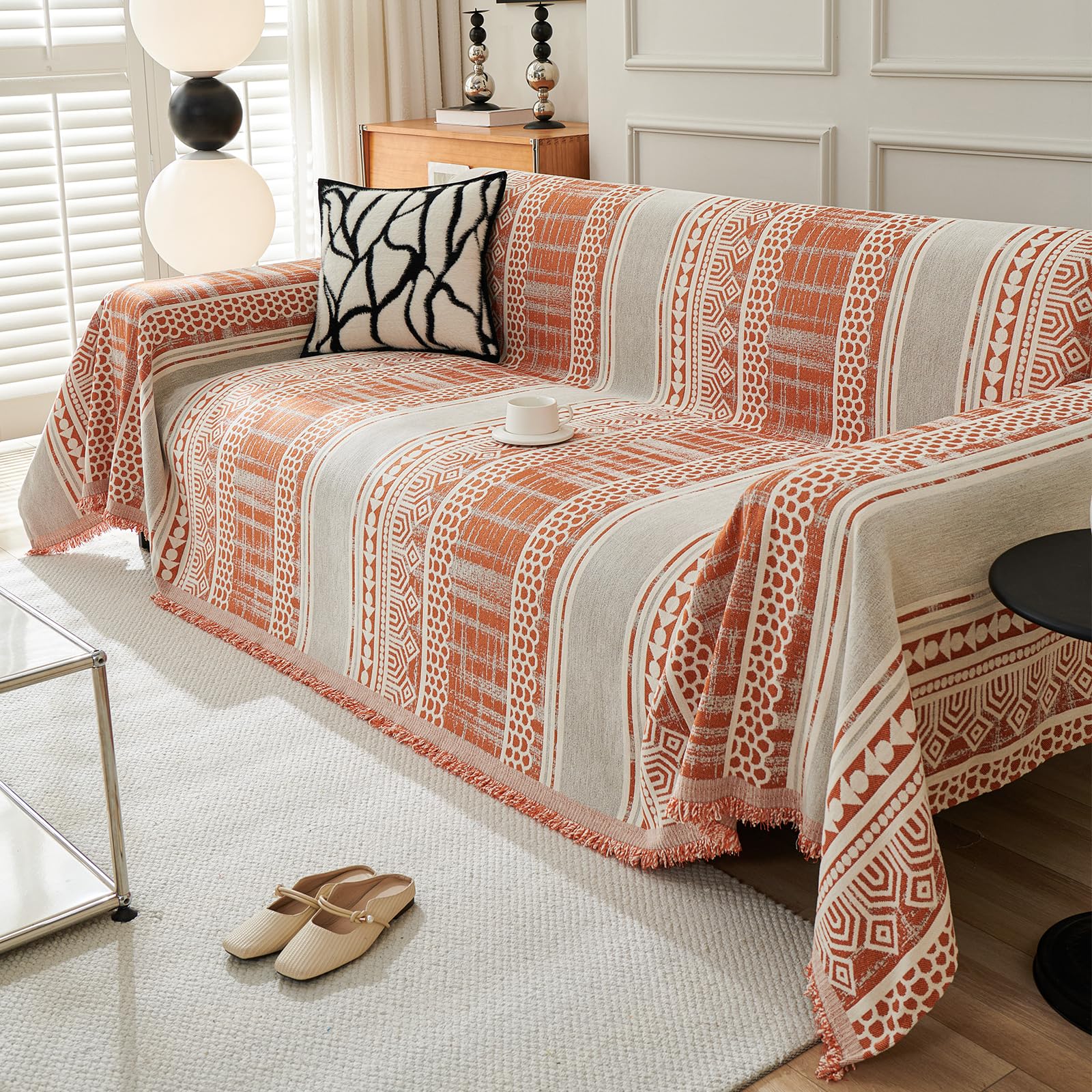 Copridivano Bohémien Reversibile in Ciniglia 180x380cm