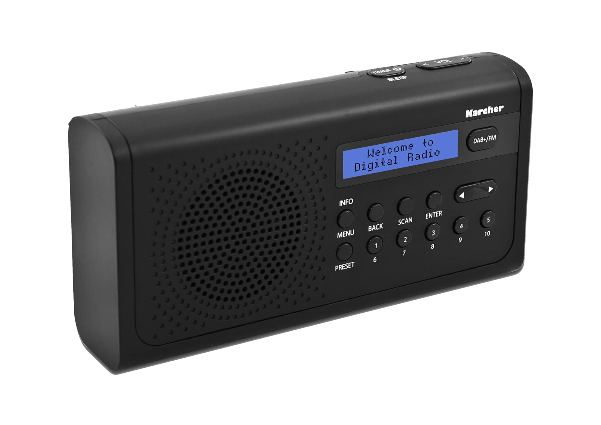 Karcher DAB 2405 - Radio Digitale DAB+/FM, Nera
