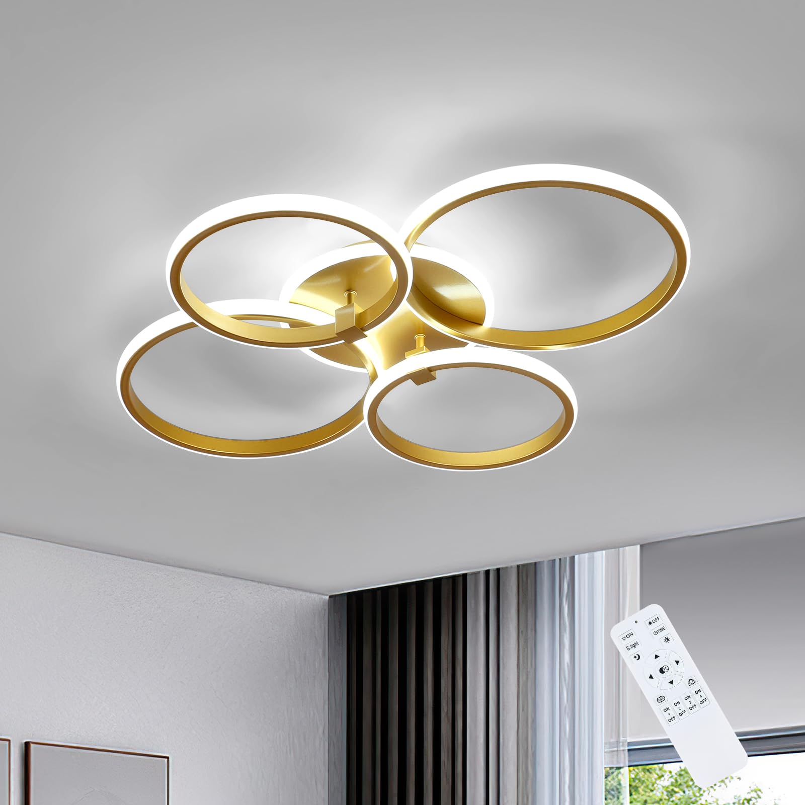 Riserva Plafoniera LED Soffitto Dimmerabile 39W, Oro