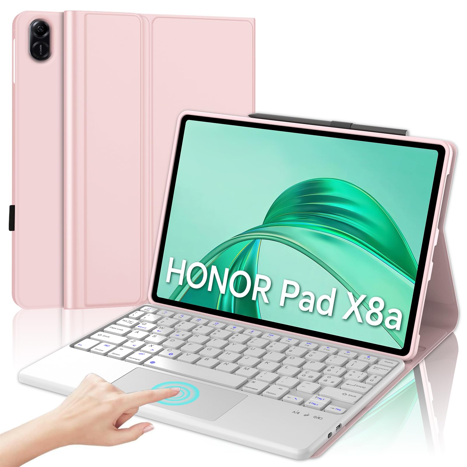 Iveoppe Tastiera Honor Pad X8a 2024 con Touchpad, Rosa