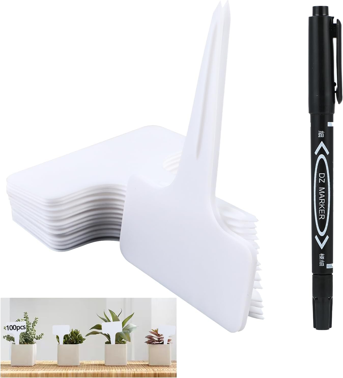 Set 100 Etichette per Piante con Pennarello - immagine 1