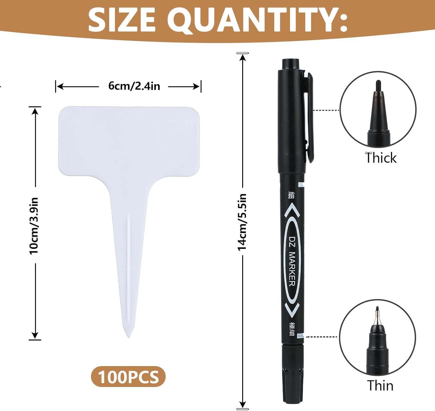 Set 100 Etichette per Piante con Pennarello - immagine 2