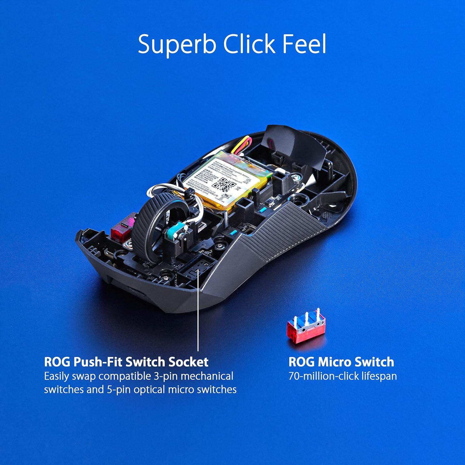 Asus ROG Gladius III - Mouse Gaming Wireless 36000 dpi, Bianco - immagine 5