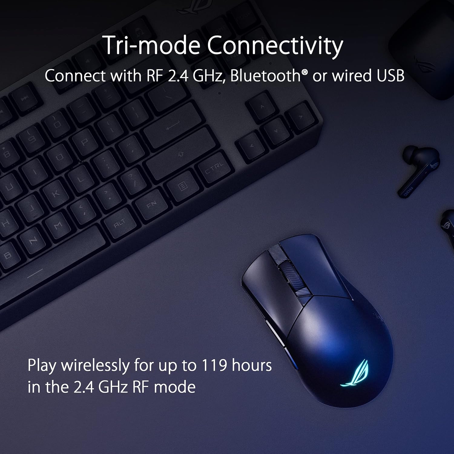 Asus ROG Gladius III - Mouse Gaming Wireless 36000 dpi, Bianco - immagine 6