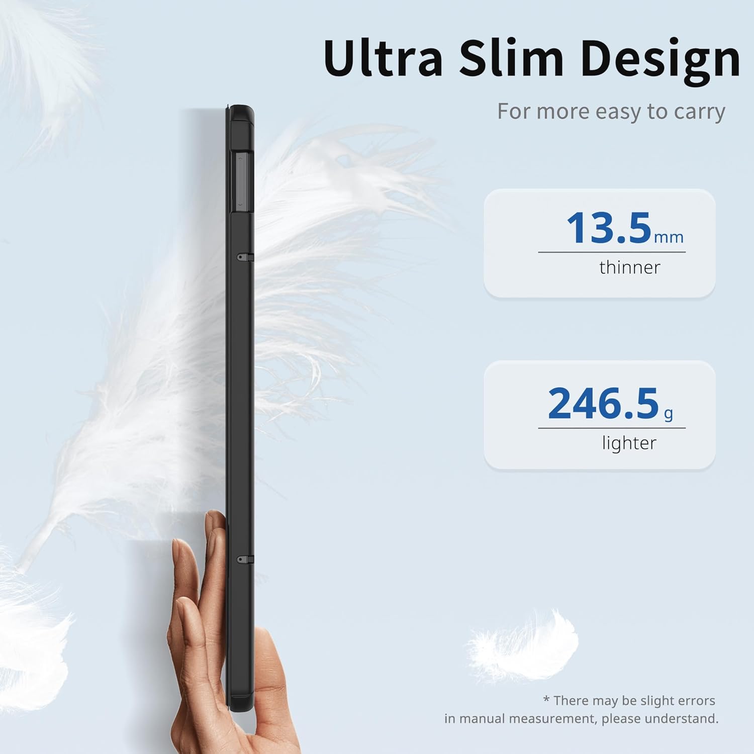 Easyacc Custodia Cover per Xiaomi Redmi Pad Pro 12.1" 2024, Nero - immagine 3