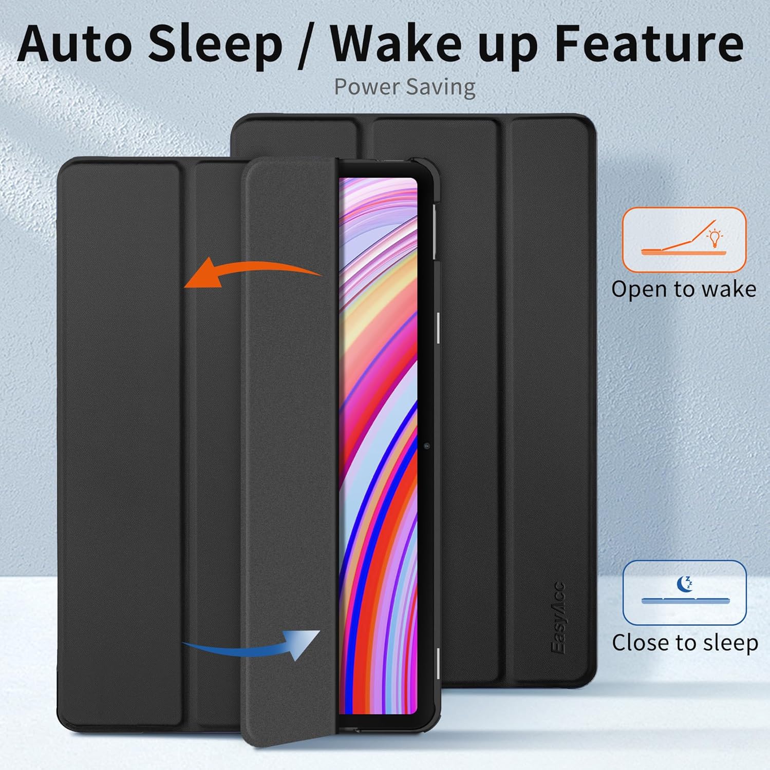 Easyacc Custodia Cover per Xiaomi Redmi Pad Pro 12.1" 2024, Nero - immagine 4