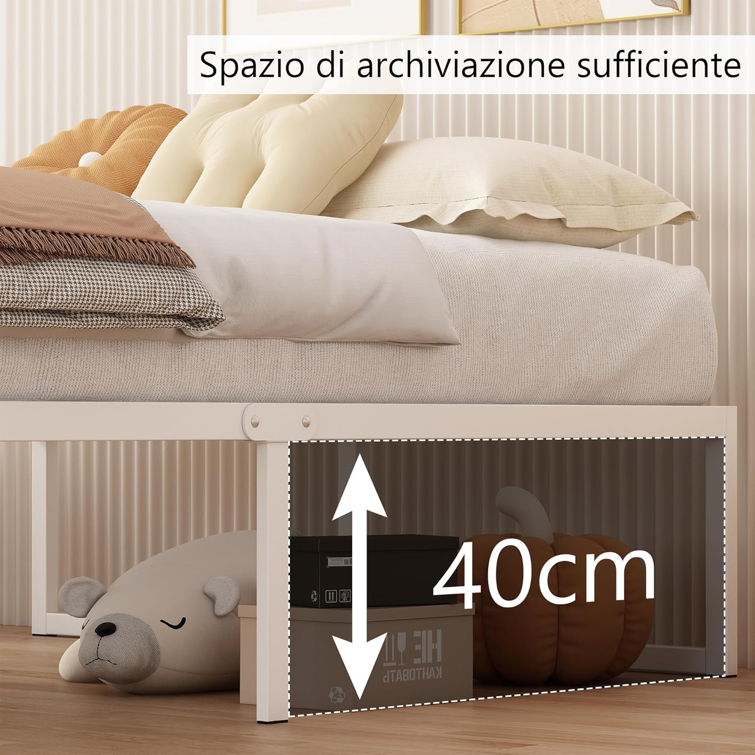 Struttura Letto Singola 90x190cm - 46cm Altezza - immagine 4