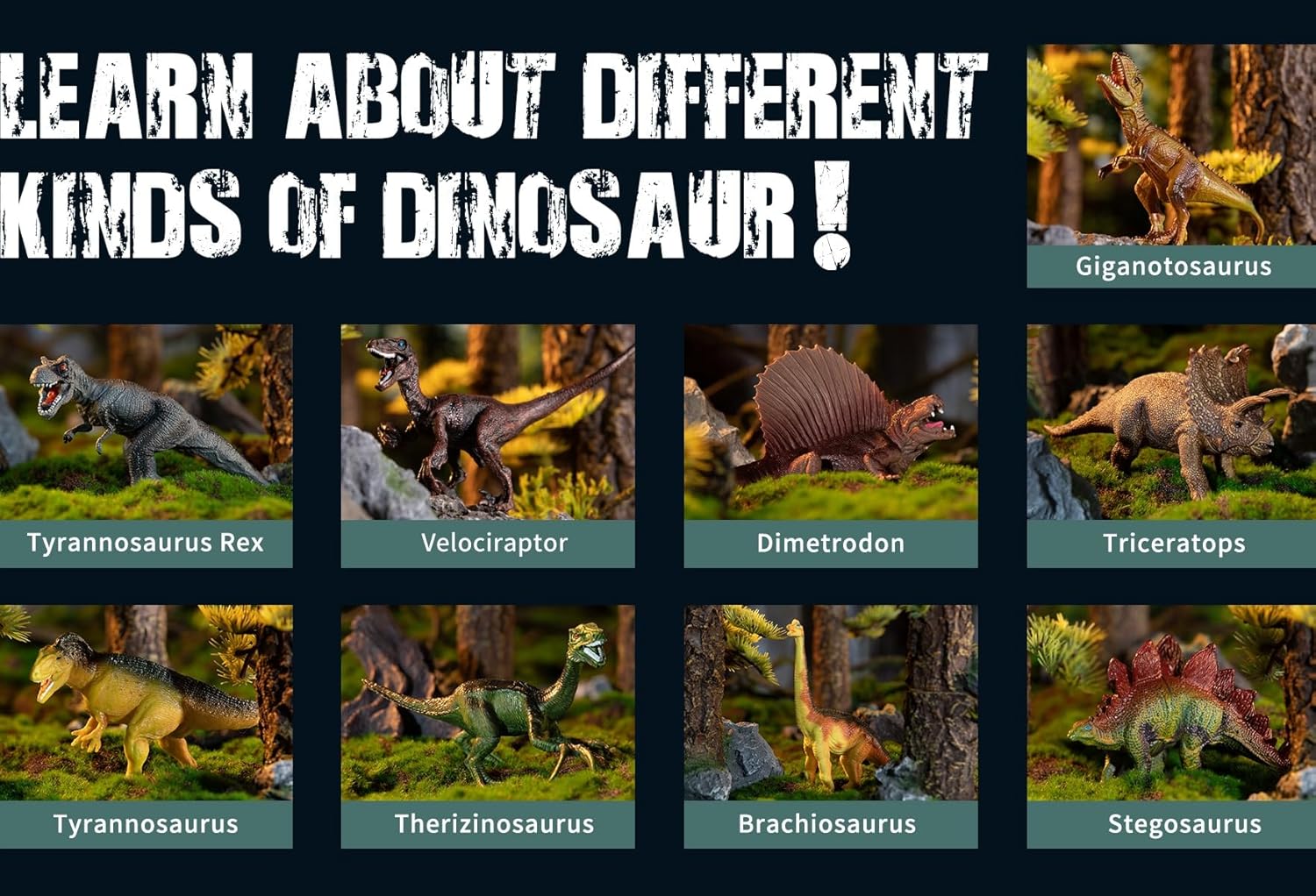 Grande Set Vulcano con 9 Dinosauri Realistici - immagine 6