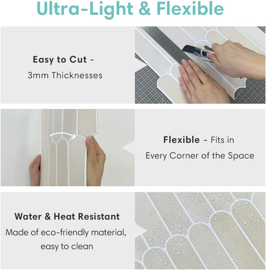 Commomy Piastrelle Adesive 3D 30x30cm - 10 Pezzi - immagine 4