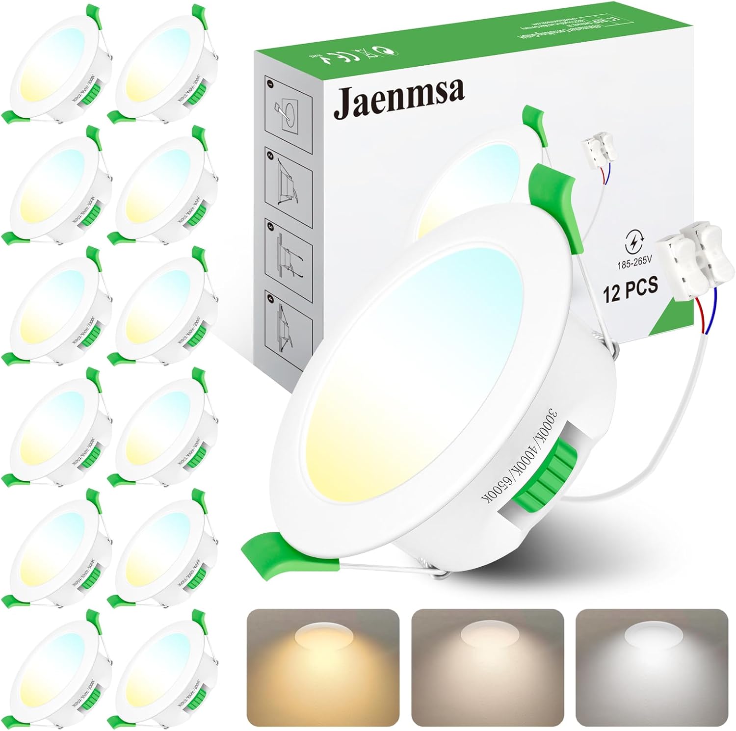 Jaenmsa 12x Faretti LED Incasso 4W IP44 230V - immagine 1