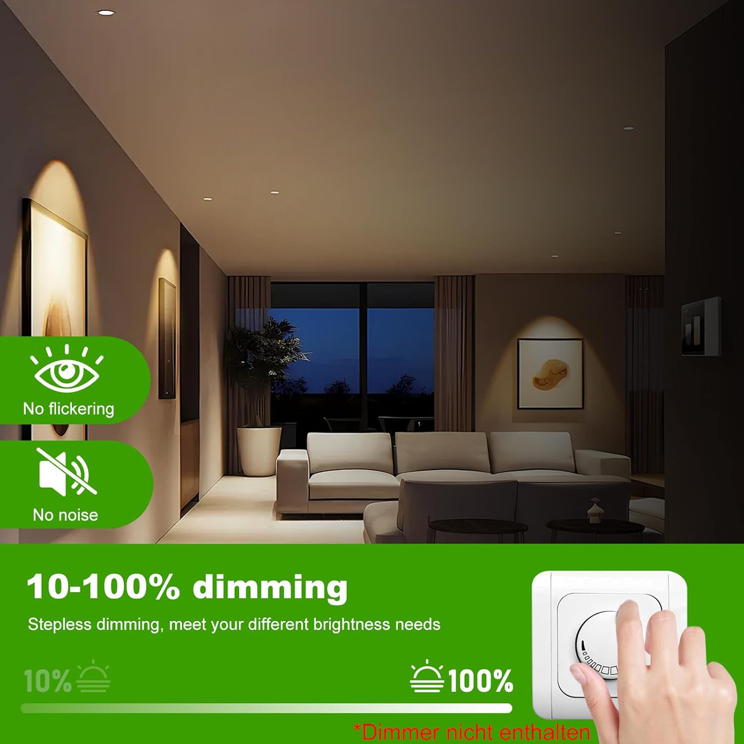 Jaenmsa 12x Faretti LED Incasso 4W IP44 230V - immagine 3