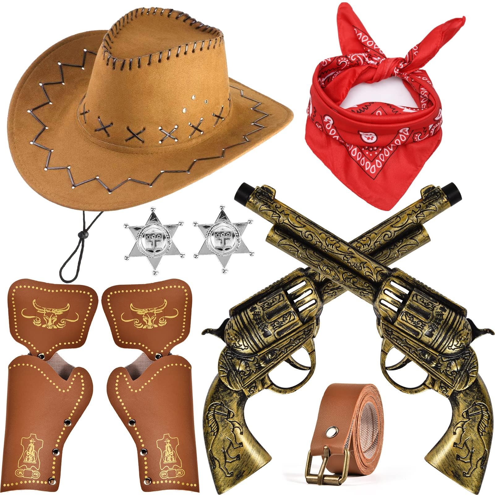 G.C Accessori Costume da Cowboy Bambini 9 Pezzi