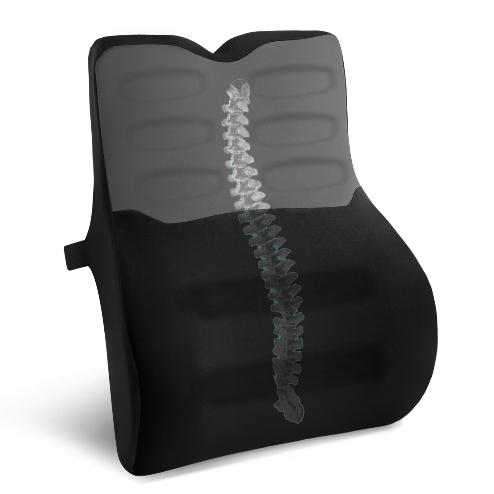 Cuscino Lombare Auto e Sedia Ufficio Ergonomico, Nero