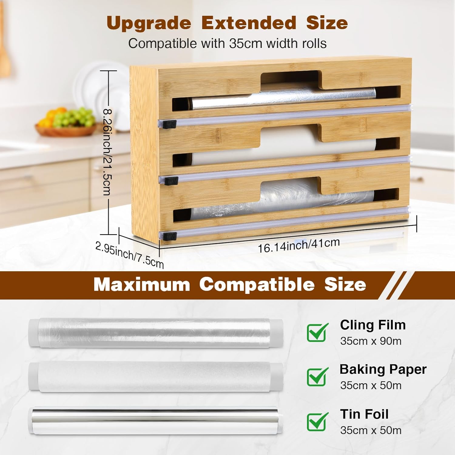 Housolution Dispenser Pellicola e Alluminio 35cm - immagine 3