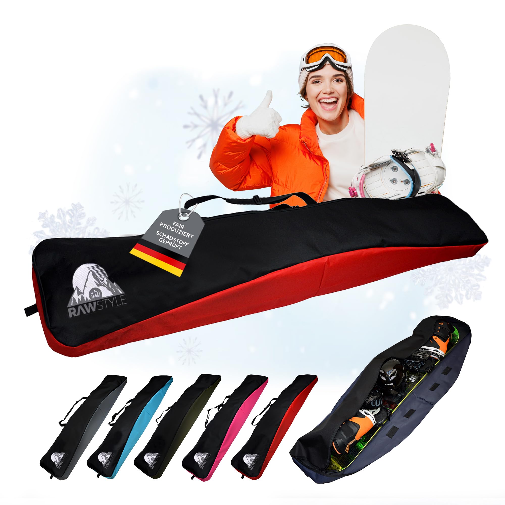 Rawstyle - Borsa per snowboard, 170 cm, XXL