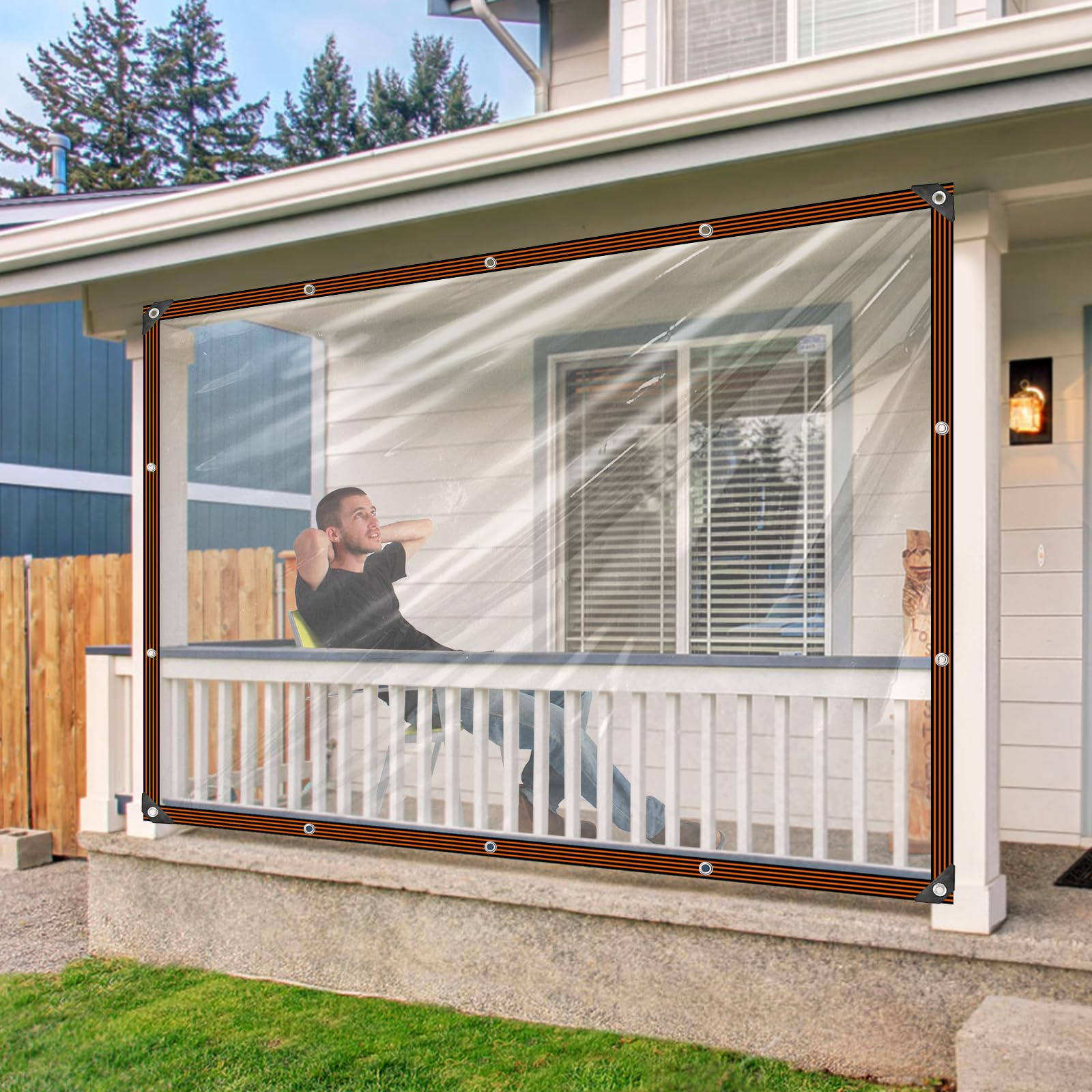 Telone Impermeabile Trasparente con Occhielli 1,5 x 5 m