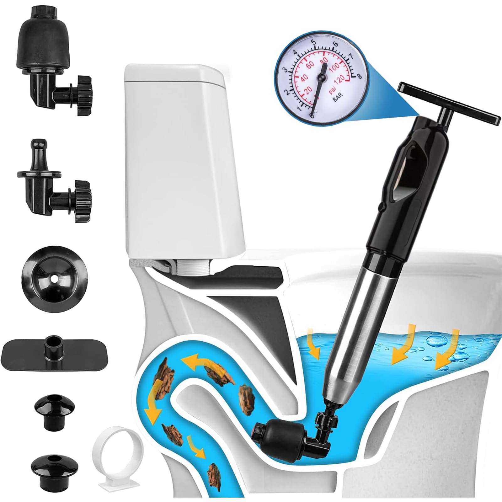 Wenbones Pompa Stura Scarichi a Pressione, Nero