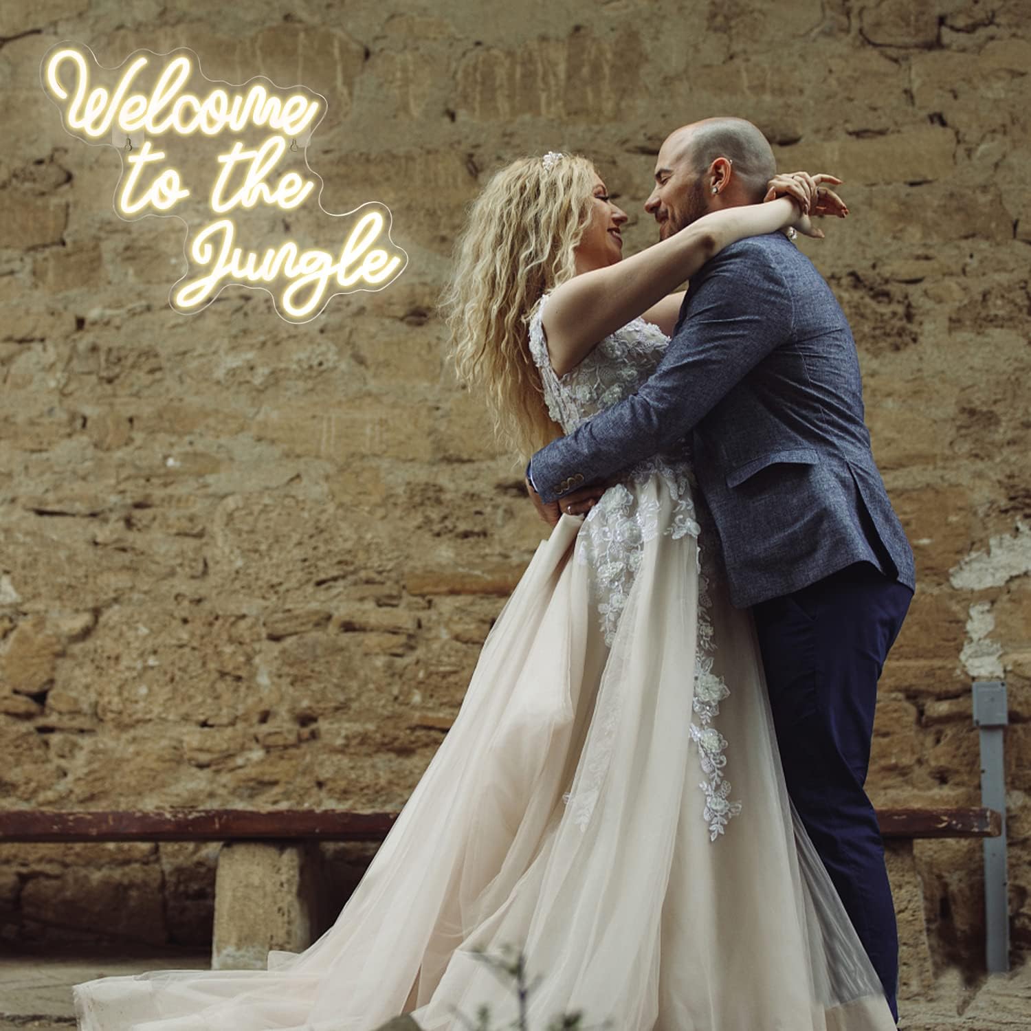 Insegna Neon LED "Welcome to the Jungle" Bianca - immagine 6