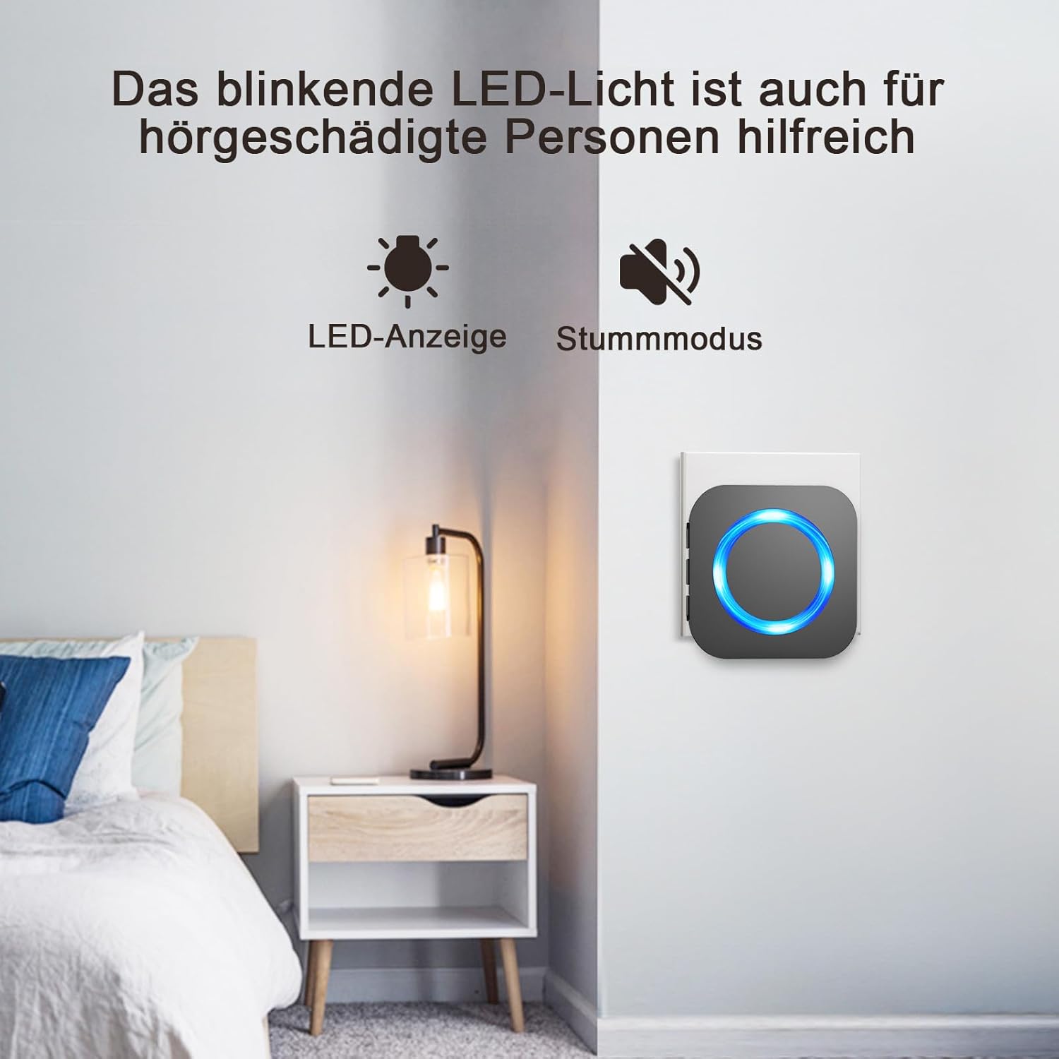 SURFOU Campanello Senza Fili da Esterno con 2 Trasmettitori, Nero - immagine 4