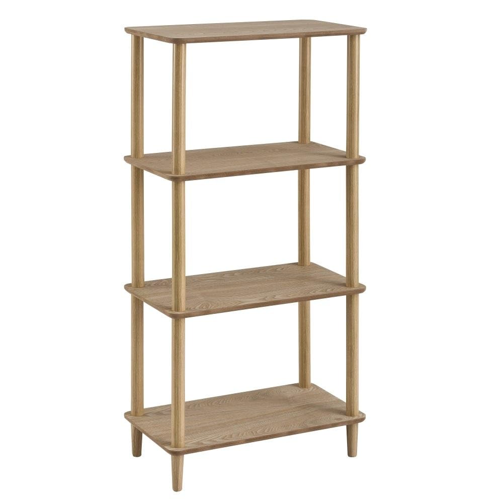 Scaffale da pavimento con 4 ripiani in MDF pino naturale