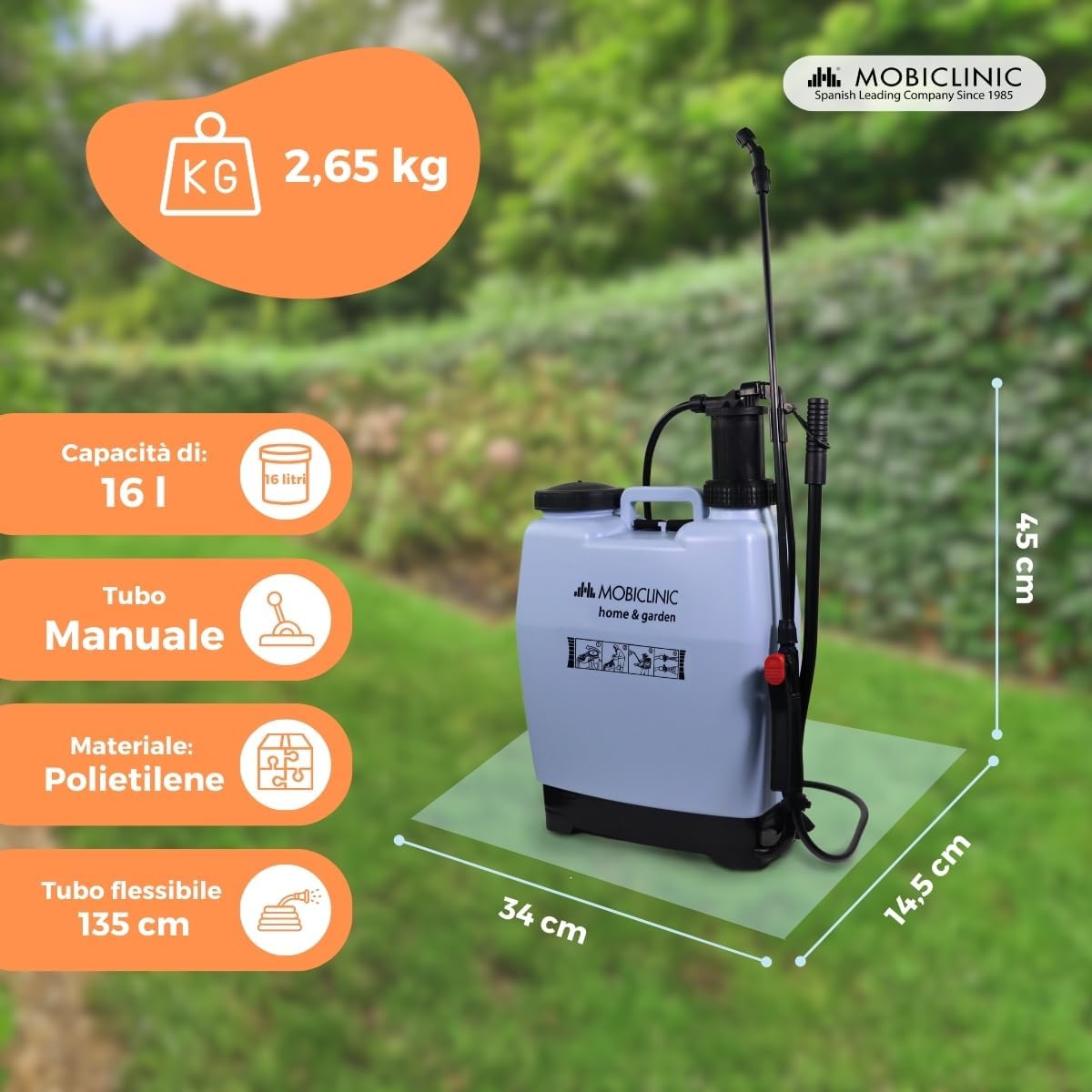 Mobiclinic® Pompa a Pressione Manuale 16L - immagine 2