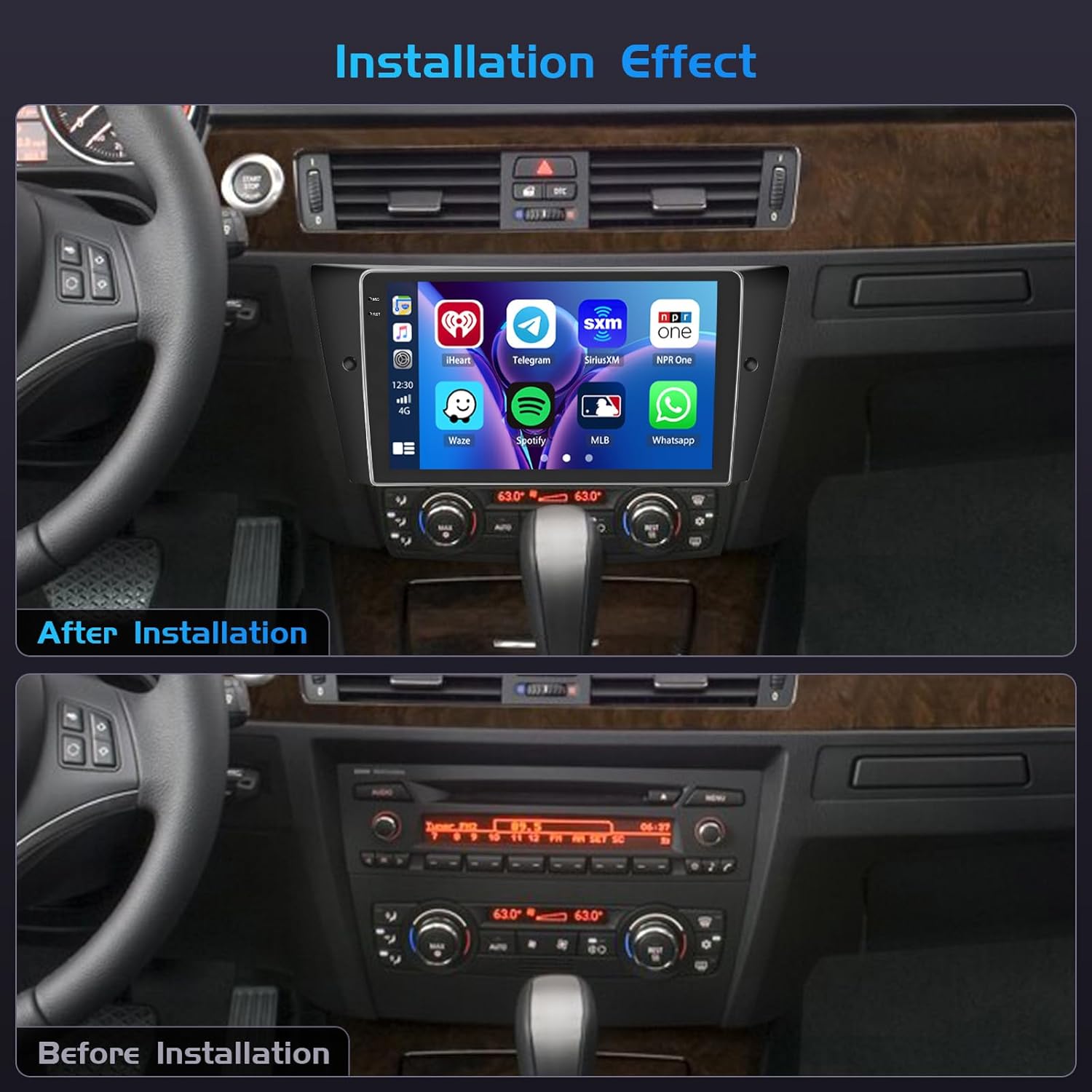 Autoradio Android 15 9'' per BMW Serie 3 (E90/E91/E92/E93) - immagine 3