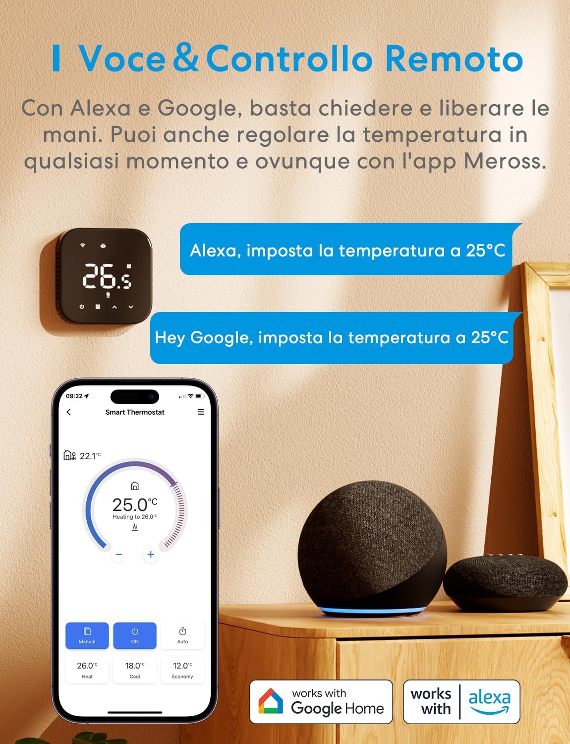 Meross Termostato WiFi Smart per Caldaia, Nero - immagine 5
