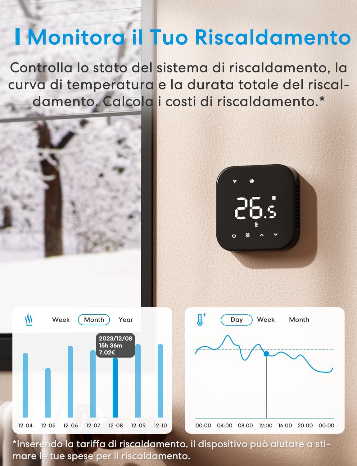 Meross Termostato WiFi Smart per Caldaia, Nero - immagine 7