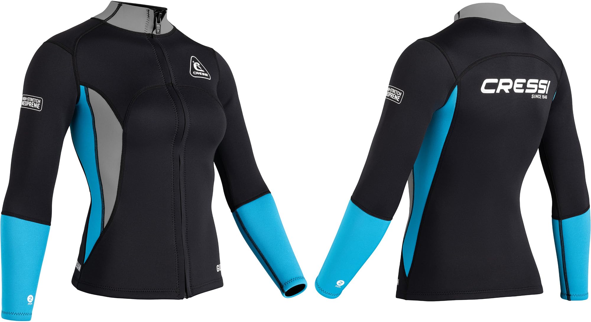 CRESSI Guardian Lady - Muta Neoprene 2mm, Nero/Acquamarina