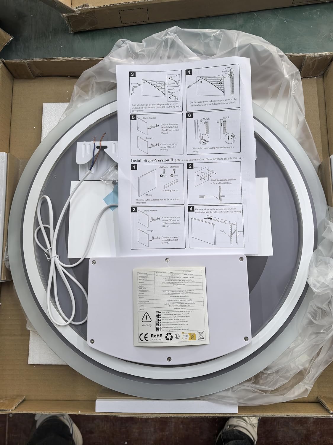 Luminorcrest Specchio LED Rotondo 50cm Antinebbia - immagine 4