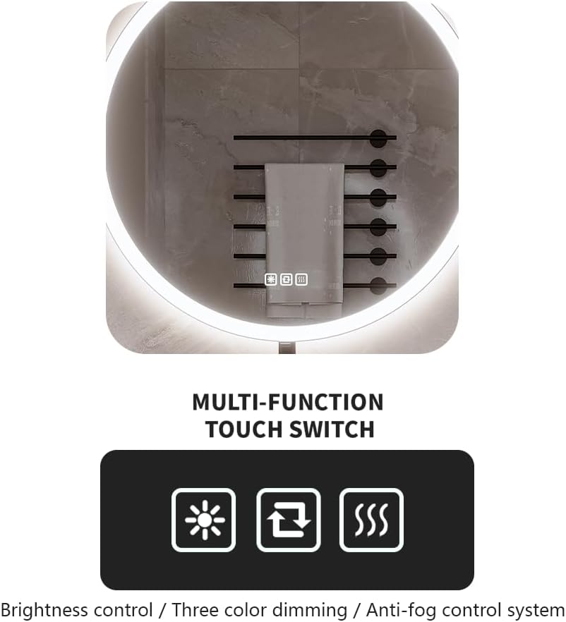 Luminorcrest Specchio LED Rotondo 50cm Antinebbia - immagine 7