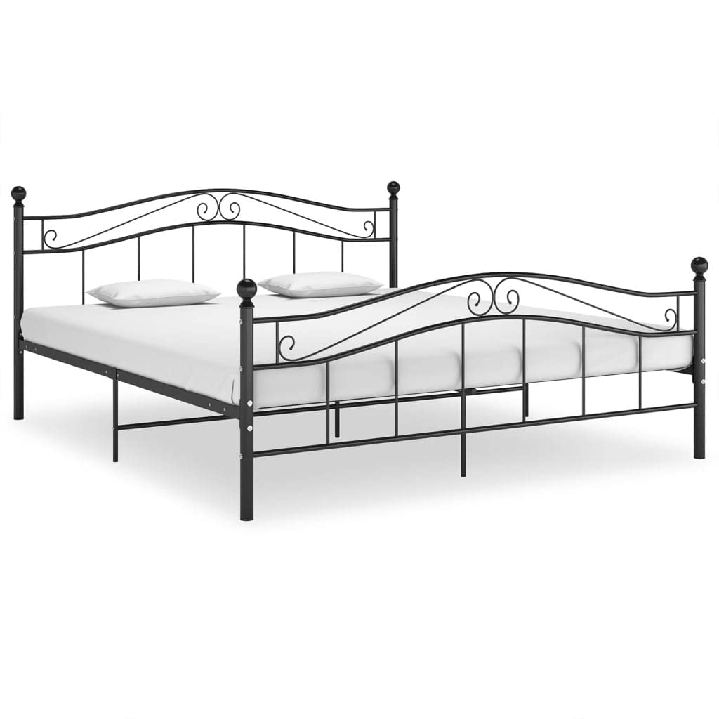 vidaXL Struttura letto in metallo nero 160 x 200 cm