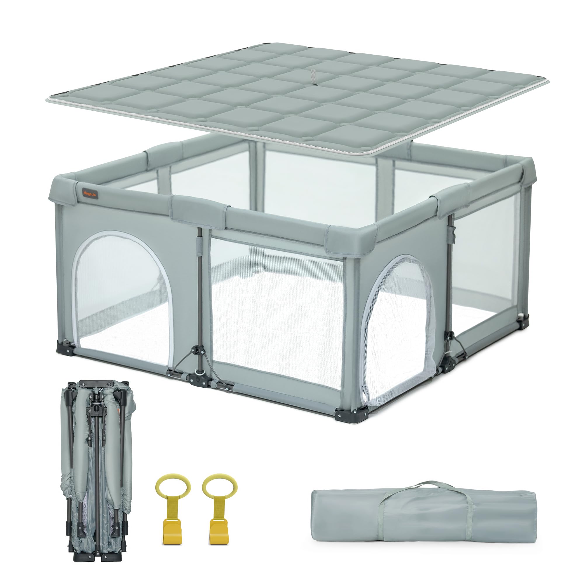 Box per Bambini Heyo.Ja Pieghevole, Parco Giochi Portatile Pop-Up con Base Rinforzata (150x180x67 cm) - Montaggio Rapido, Sicuro per Interni ed Esterni